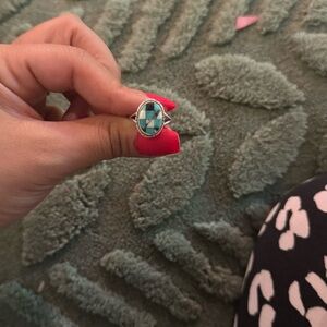 Turquoise and White Buffalo inlay Ring